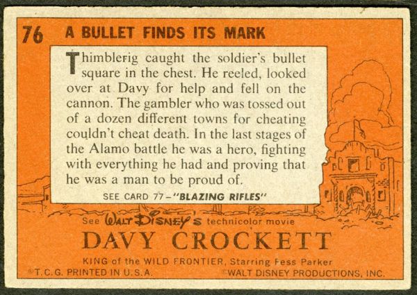 1956 Topps Davy Crockett Orange